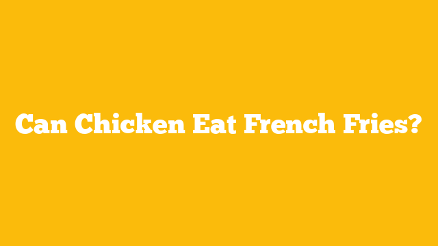 Can Chicken Eat French Fries?